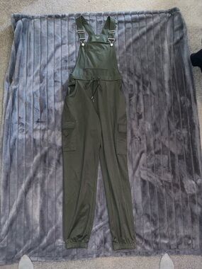 Olive Green Cargo Utility Jumpsuit